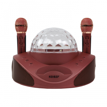 Беспроводная караоке система (2 микрофона, колонка) SOVA SD-308 Pink-1