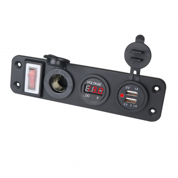 Панель розеток в автомобиль Anker с вольтметром, USB, прикуривателем-4