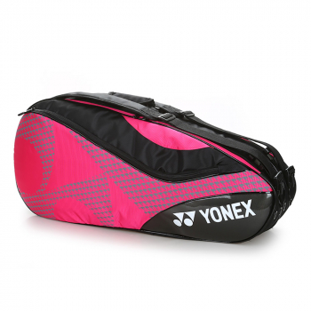 Спортивная cумка-рюкзак Yonex для теннисных ракеток с отделениями для обуви и одежды розовая-3