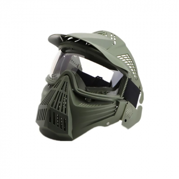 Игровая тактическая маска К2 с козырьком зеленая-5