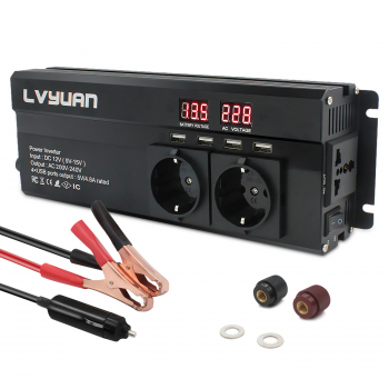 Автомобильный инвертор Lvyuan 2000 Вт 12В-220В-1